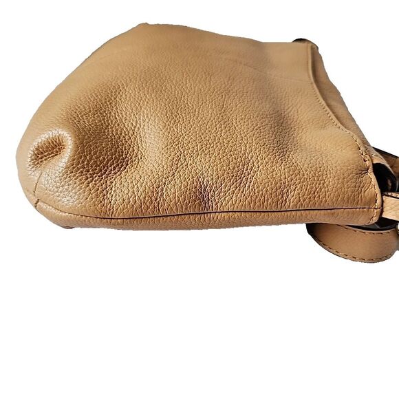 Vince Camuto Hilry Leather Crossbody Toffee Handbag Fold Over Snap Magnetic - Picture 8 of 15